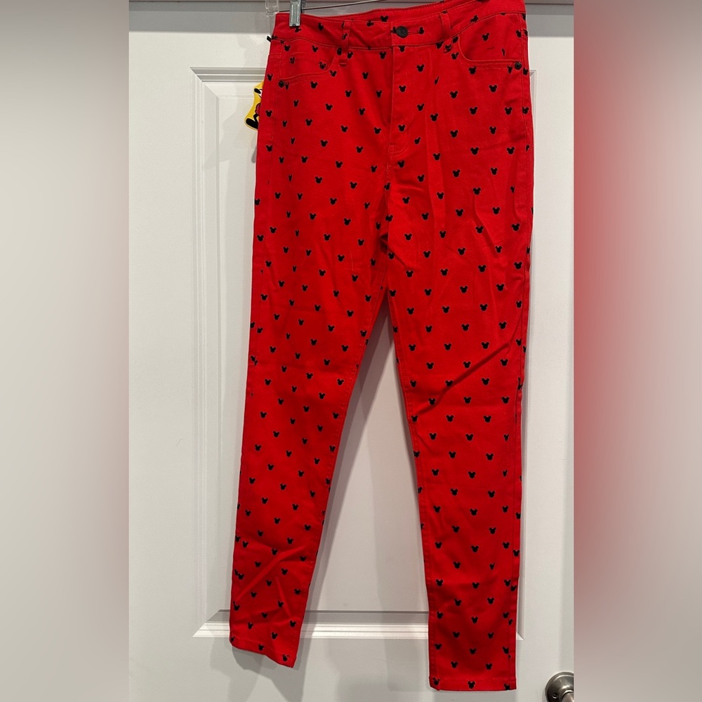 Forever 21 Disney X Mickey Red Skinny Jeans/Pants Size Medium